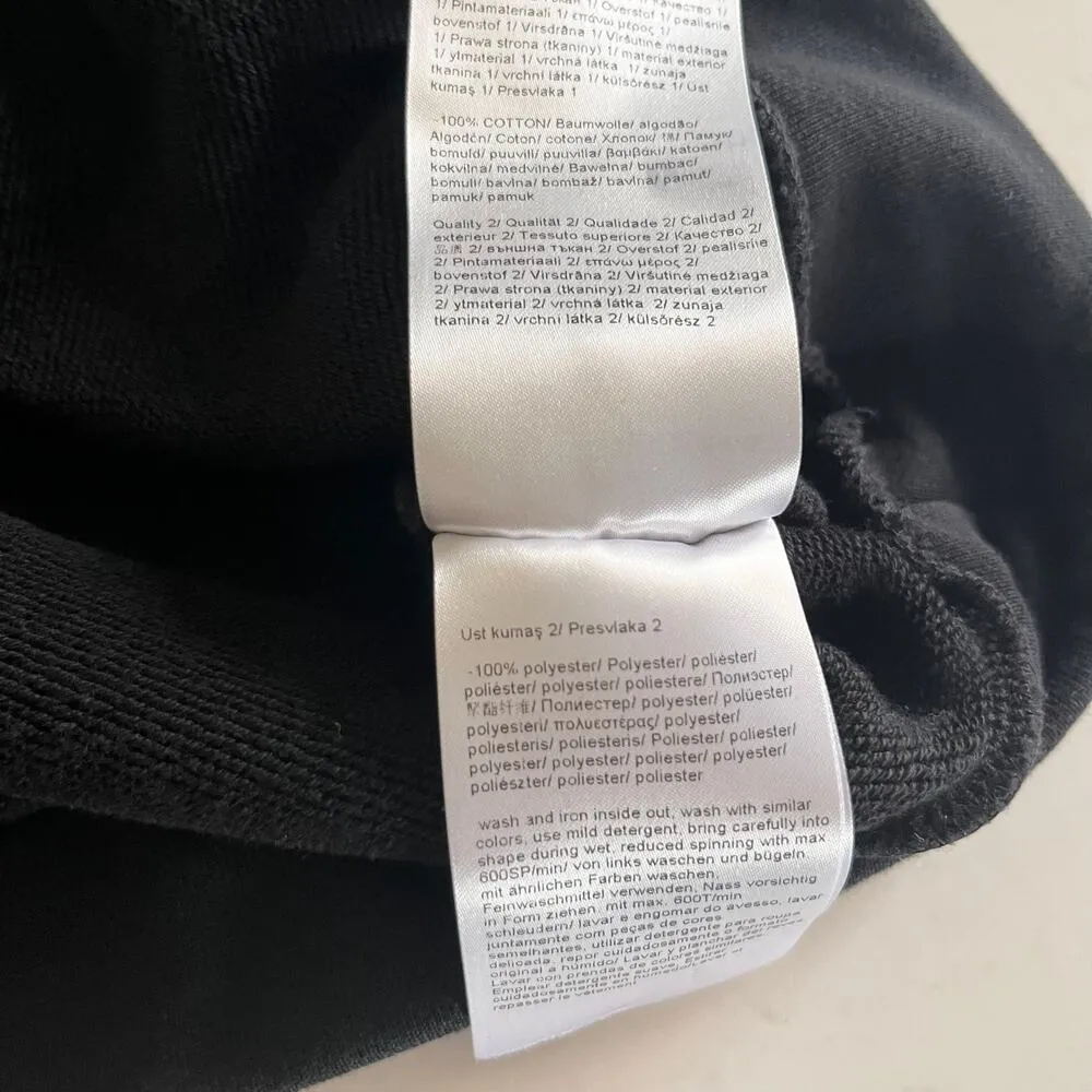 Escada Sport Solid Black Long Sleeve Ruffled Crewneck Pullover Sweatshirt Size S - Image 9