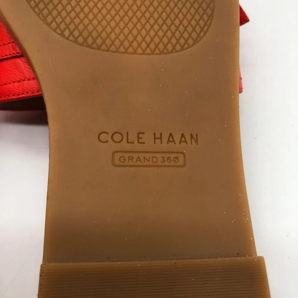 Cole Haan Womens Charlotte Grand 360 Red Leather Slide Sandals Size 5 - Image 6