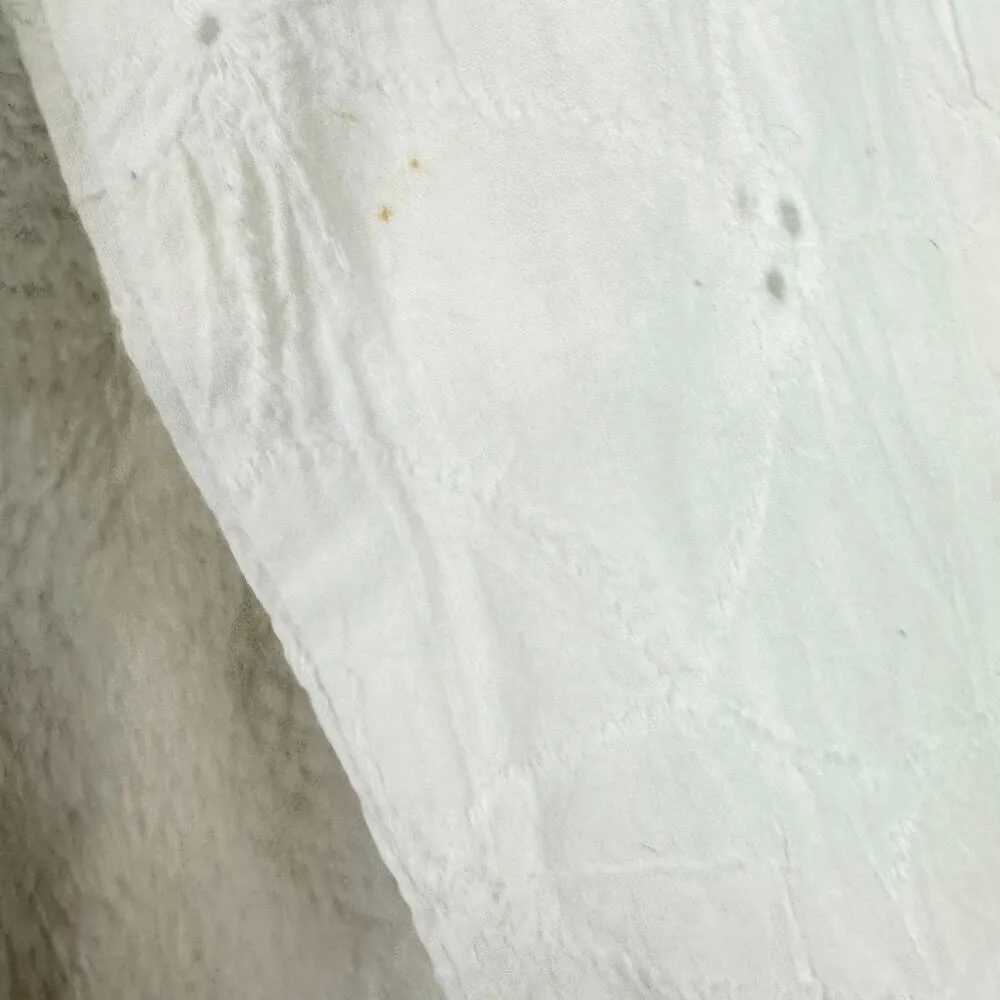 Finley Fishing Shirt White Eyelet Size Small Embroidered Cotton Vented Roll Tab - Image 6