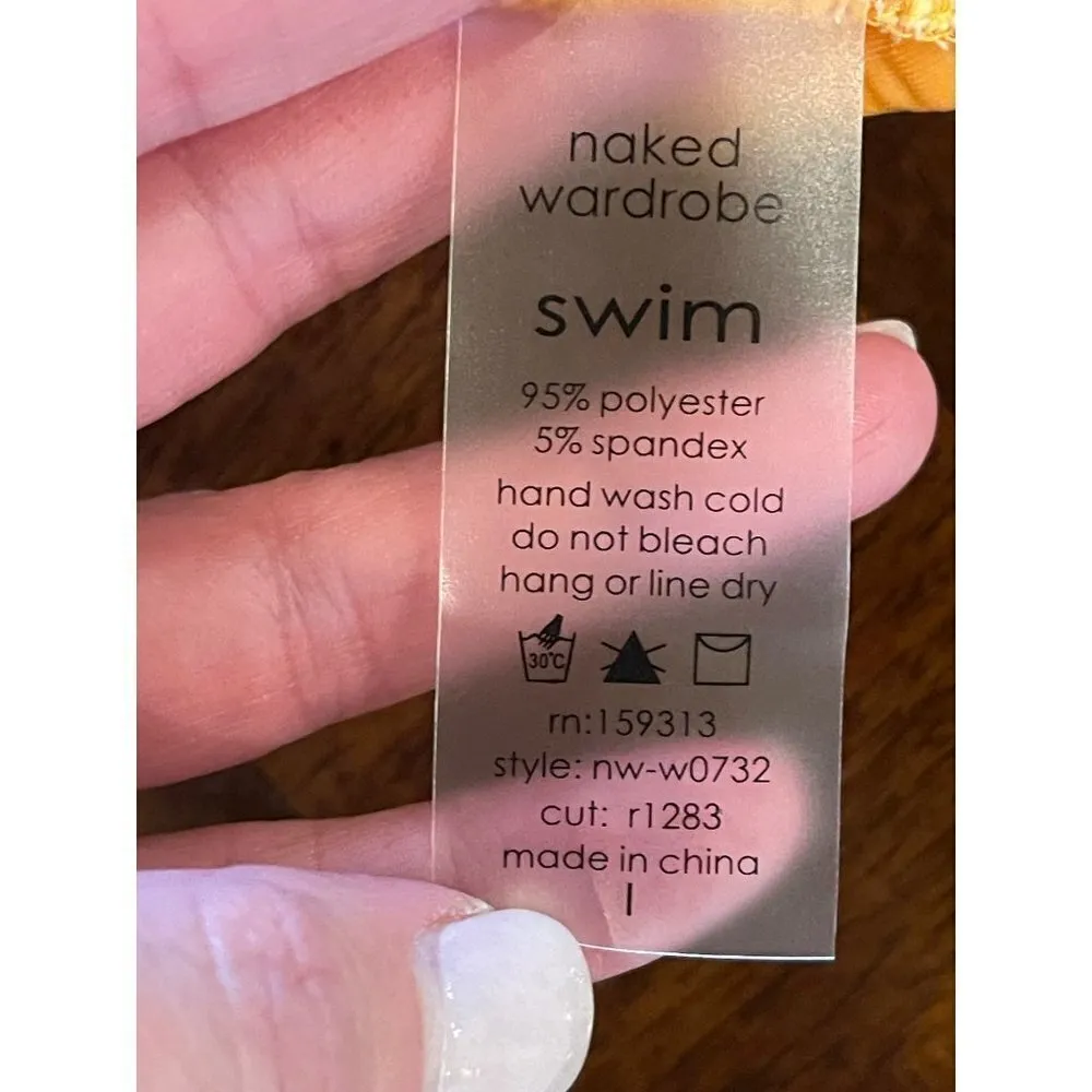 Naked Wardrobe Orange Dreamsicle Two Piece Brazilian String Bikini Set Size L - Image 9