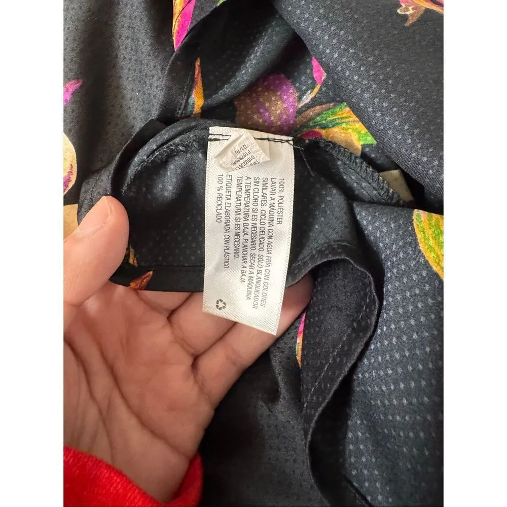 a.n.d New York Floral V-Neck Tank Top Women’s Small Black Sleeveless Blouse - Image 6