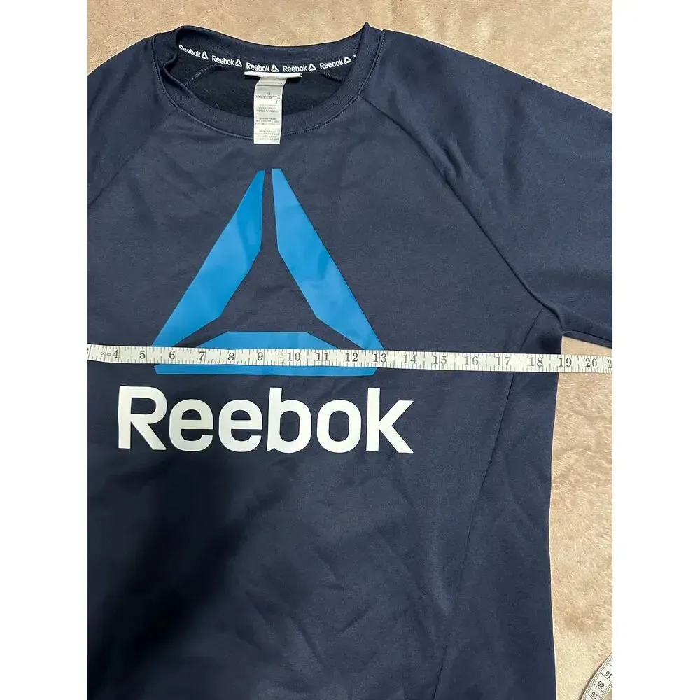 Reebok Crewneck Sweatshirt Women's Size XXL Zip Pockets Blue Active Athleisure - Image 4