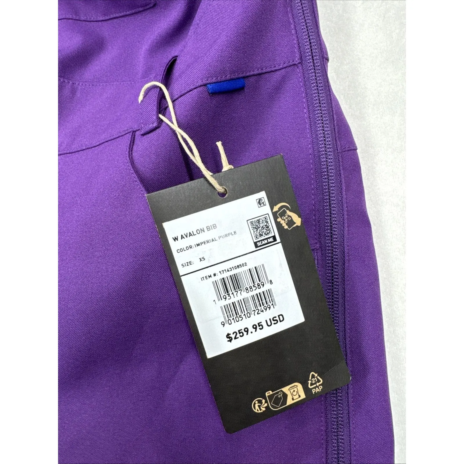Burton Women’s Avalon Stretch Ski Snow Bib Imperial Purple XS NWT $260 MSRP - Image 8