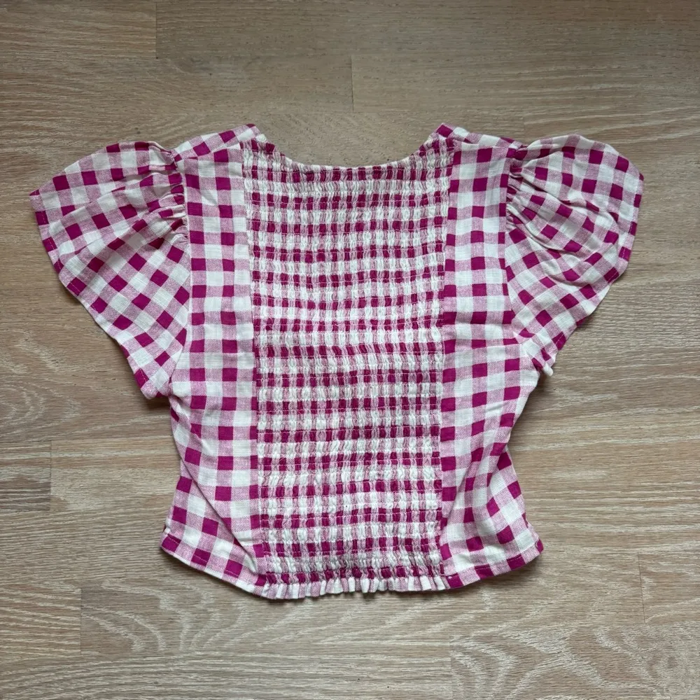 Zara Gingham Cut Out Twist Crop Top - Image 4