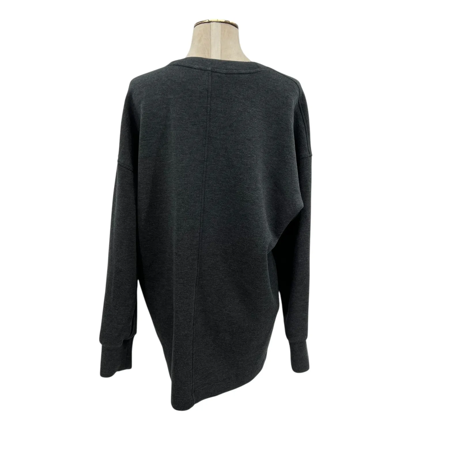 Spanx Brushed‎ AirEssentials Tunic Top Sweatshirt Dark Heather Gray Size Large - Image 8