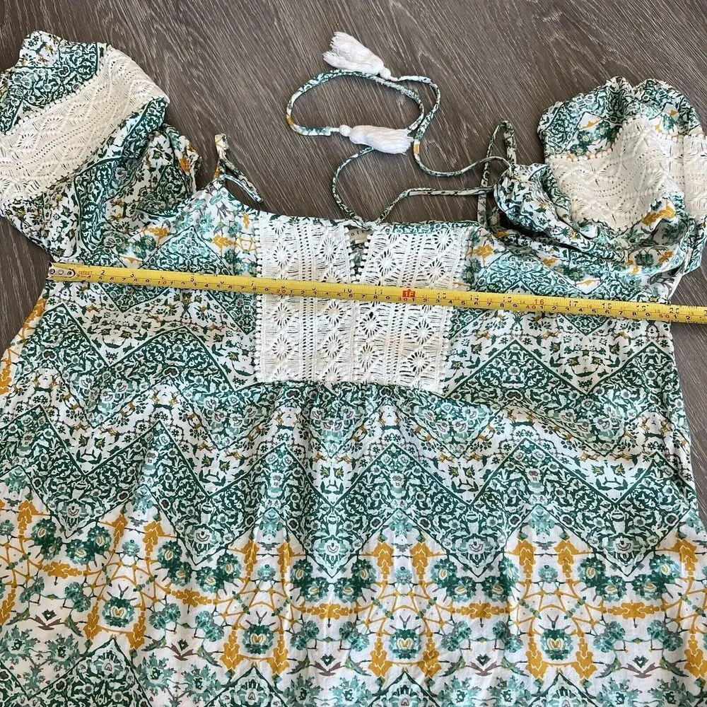 Entro Top Womens Large Off The Shoulder Shirt Colorful Green - Image 5