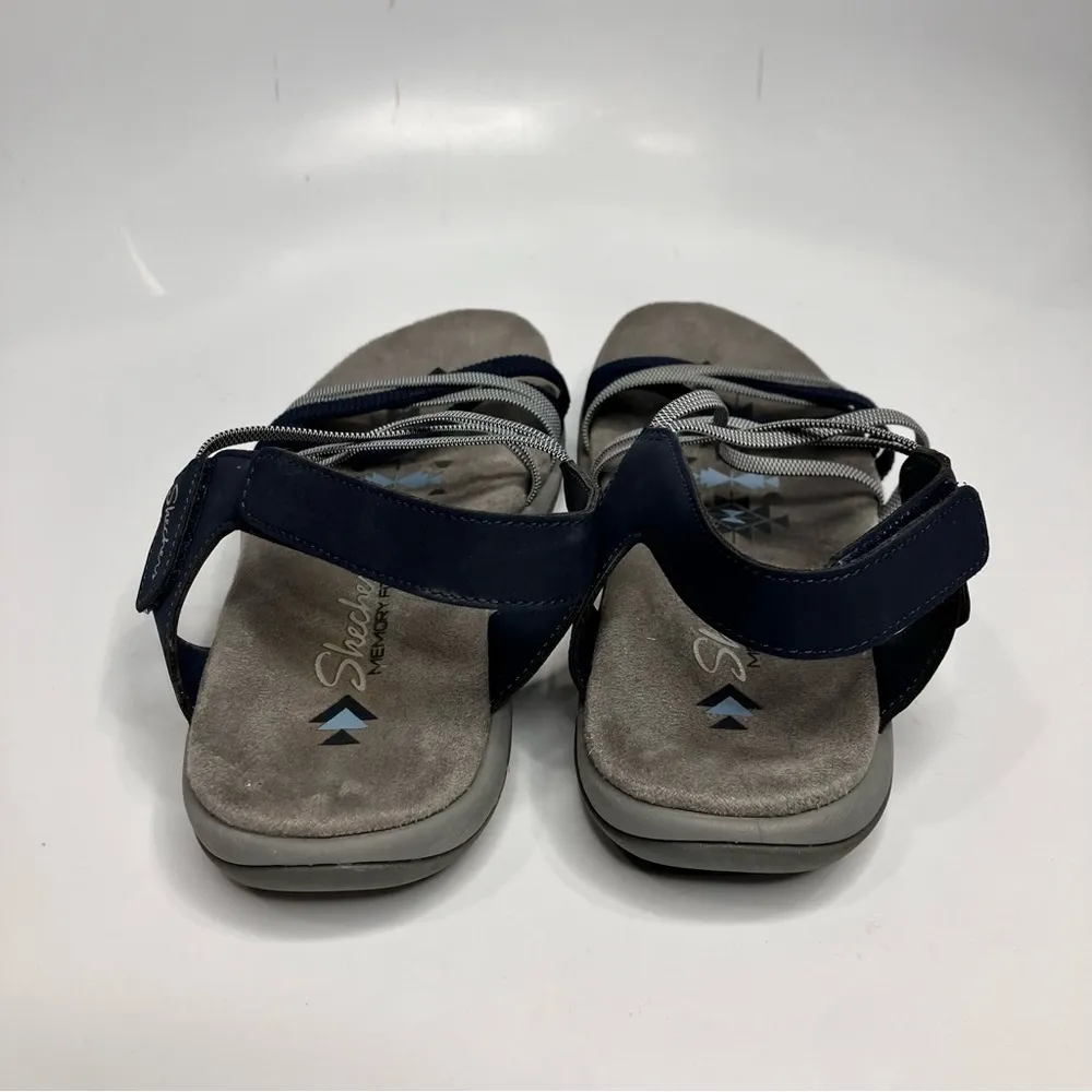 Skechers‎ Reggae slim sandals navy blue gray size 7 - Image 5