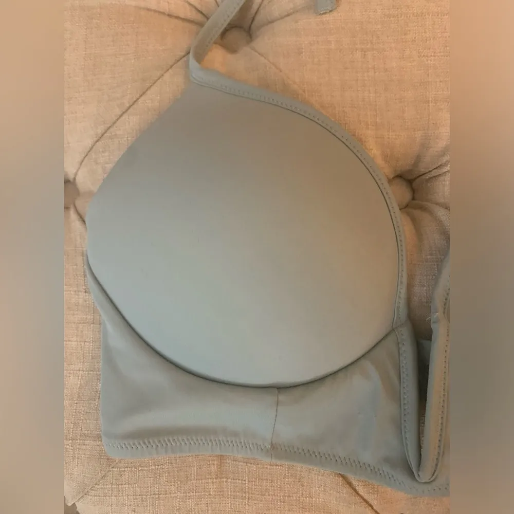 Victorias Secret Blue Strappy V-Wire Plunge PINK Bikini Top SZ Large - Image 2