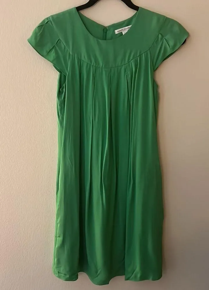 Banana Republic Lime Green Pleated Dress - Image 2