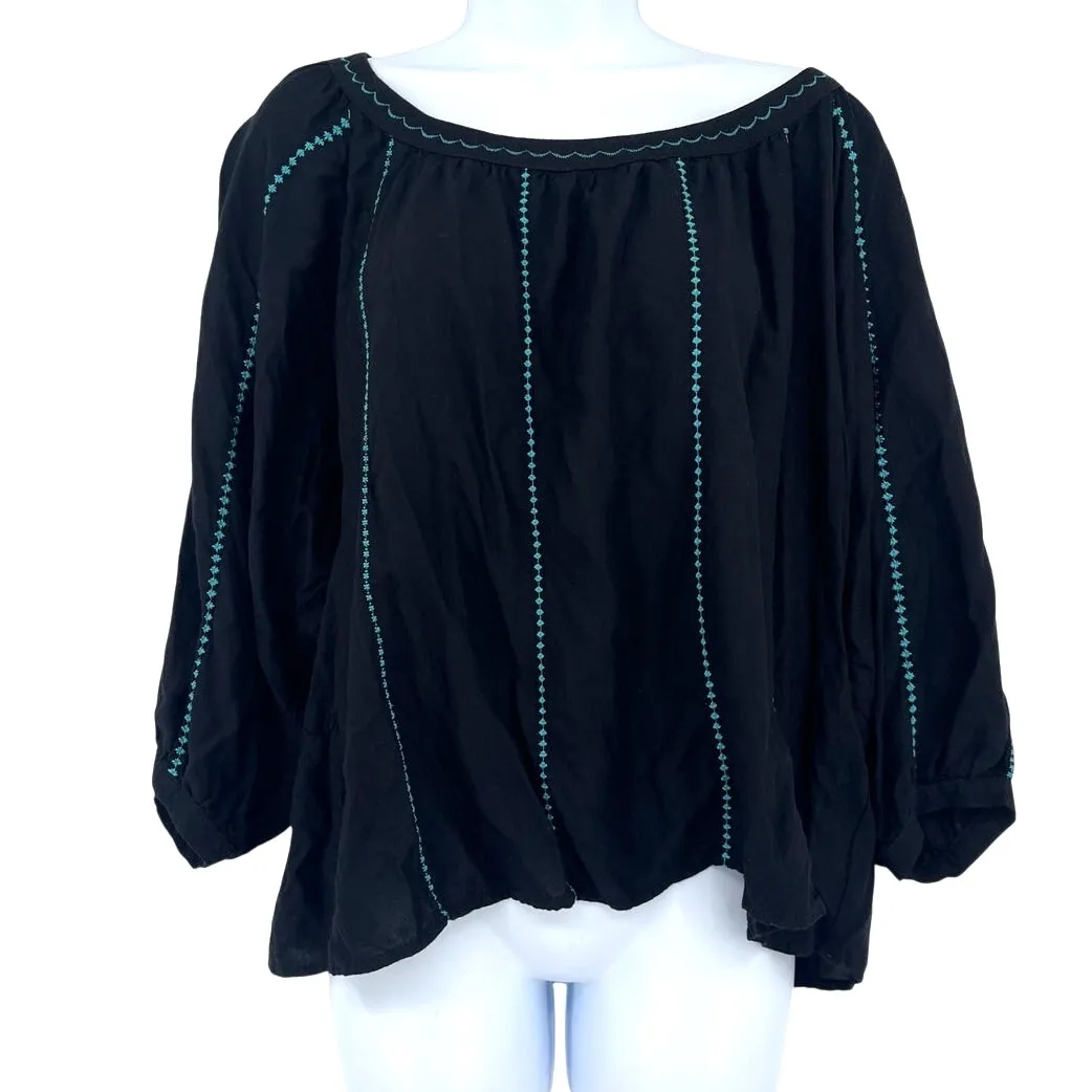 Ariat Western Peasant Blouse Sz S Boho Embroidered Festival Cottage Flowy Ranch - Image 2