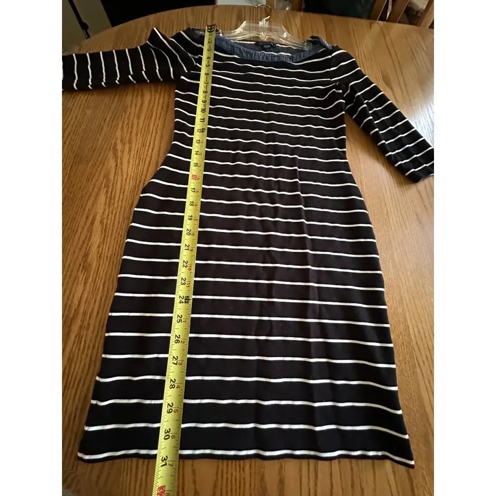 Tommy Hilfiger Women's Striped Dress XS Black & White 3/4 Sleeve - Image 6