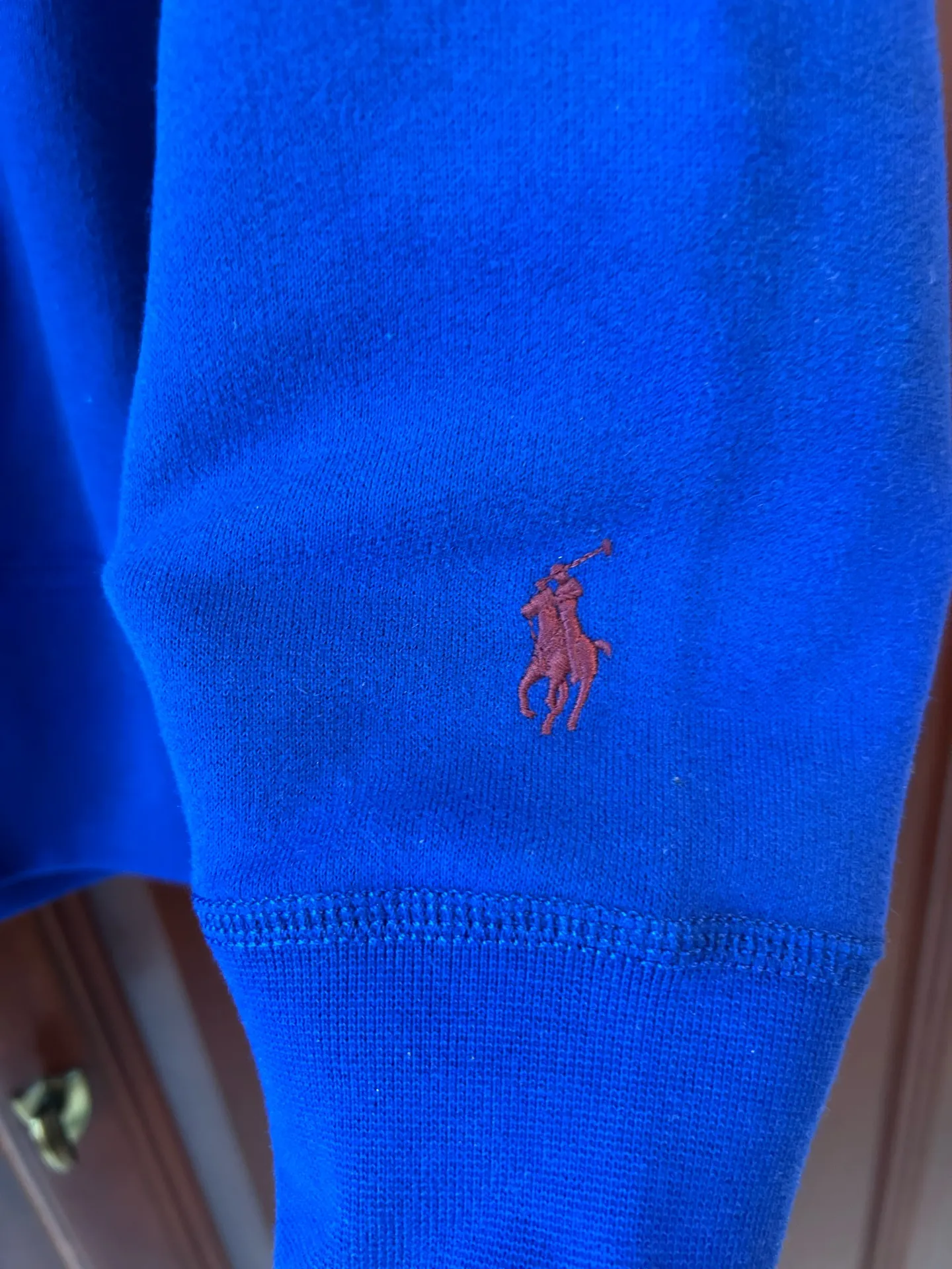 Mens Polo  Ralph Lauren Heritage Royal Blue Front Pockets Hoodie Size Small - Image 7