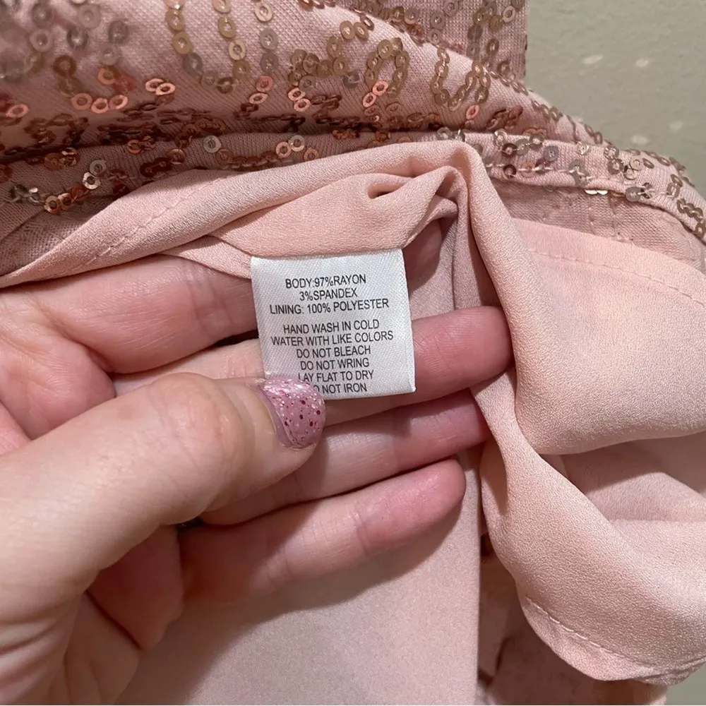 Gibson x Glam Squad Cassie Sequin Tank Top Pink Size Small - Image 9