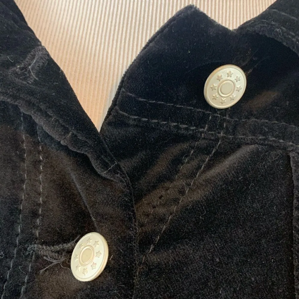 Y2K black velvet fitted Shacket L Black Size L - Image 6