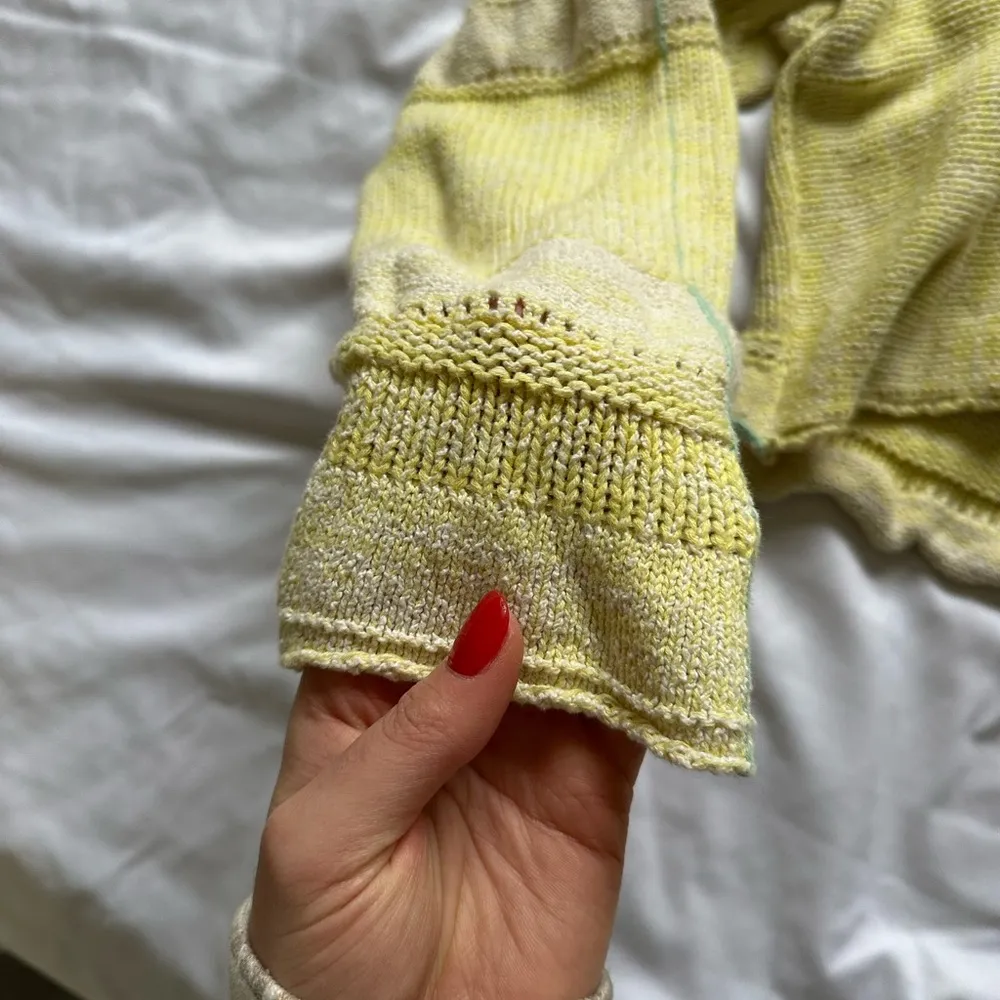 Free People Cropped Yellow Sweater - Image 4