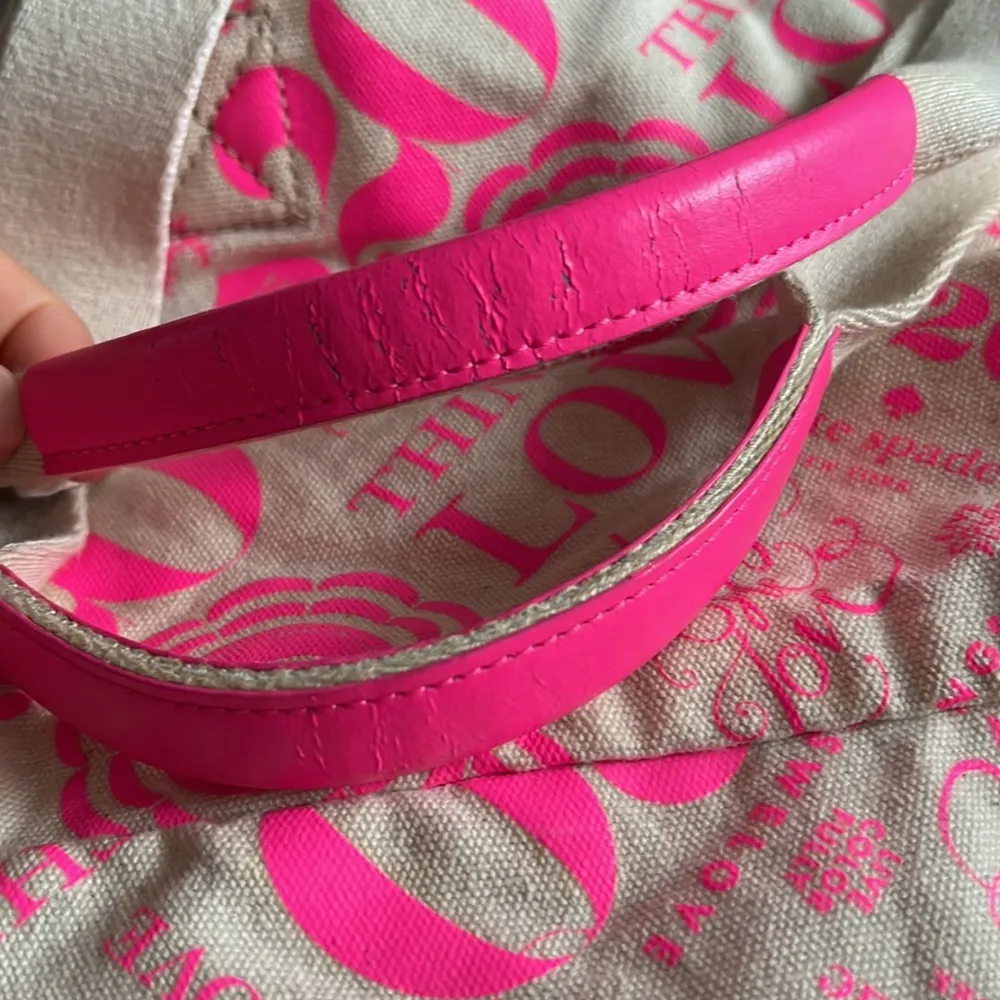 Kate Spade Canvas 20th Anniversary 20 Things We Love Tote Bag Pink Beige - Image 6