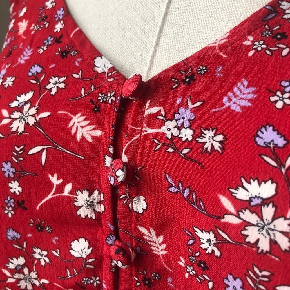 Sanctuary Farrah Floral Button Blouse Red NWOT S - Image 5