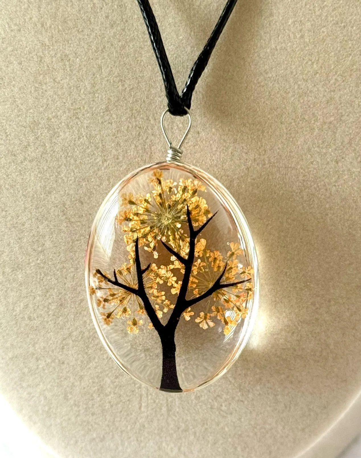 Tree Pendant Necklace Yellow - Image 2