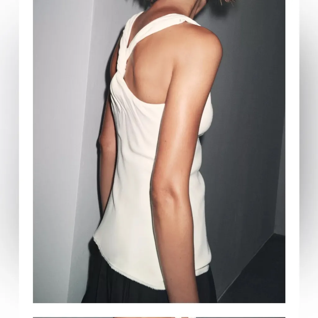 Zara NWT ZW collection combination black white flowy halter neck midi maxi dress - Image 6