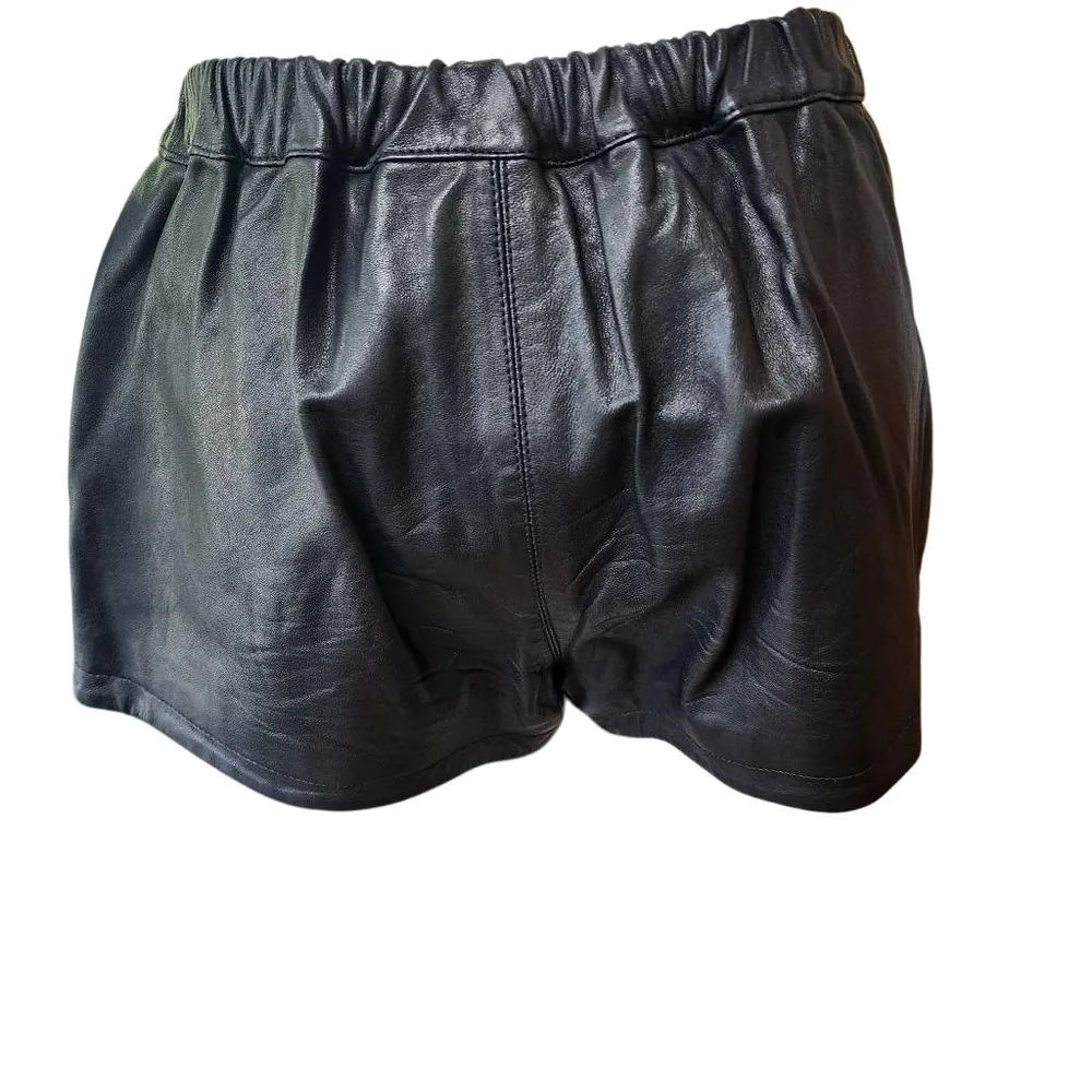 Mackage Collection Ibbie Black Leather Shorts (4) - Image 7