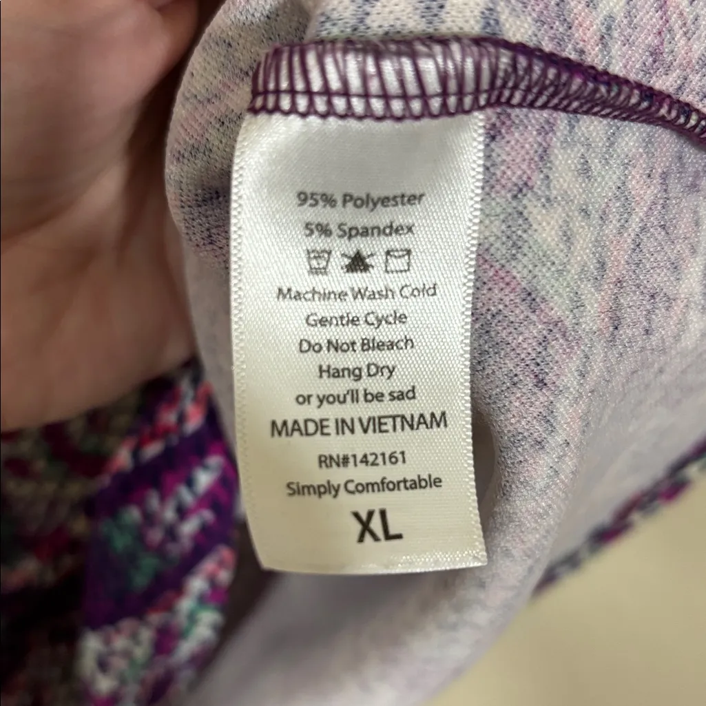 Lularoe Purple/Green Paisley Print Cassie Pencil Skirt Size XL - Image 3