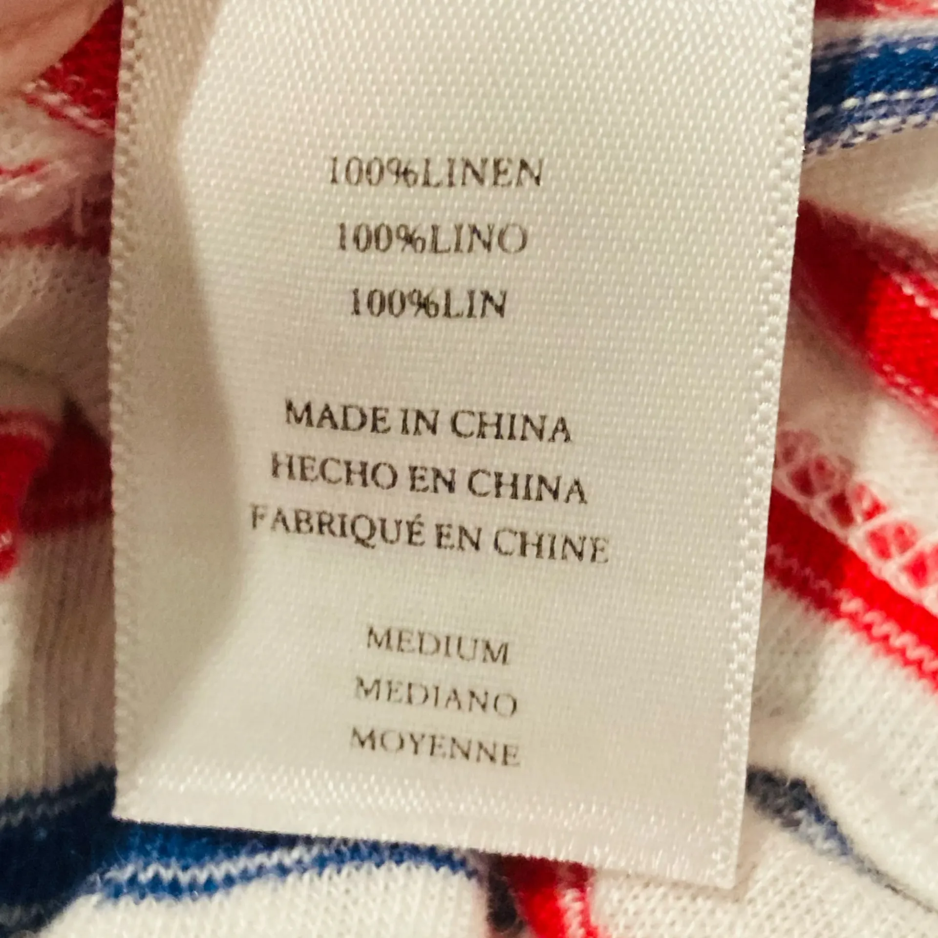 Rails linen slightly slub knit red white and blue stripe relaxed fit t shirt. M - Image 6