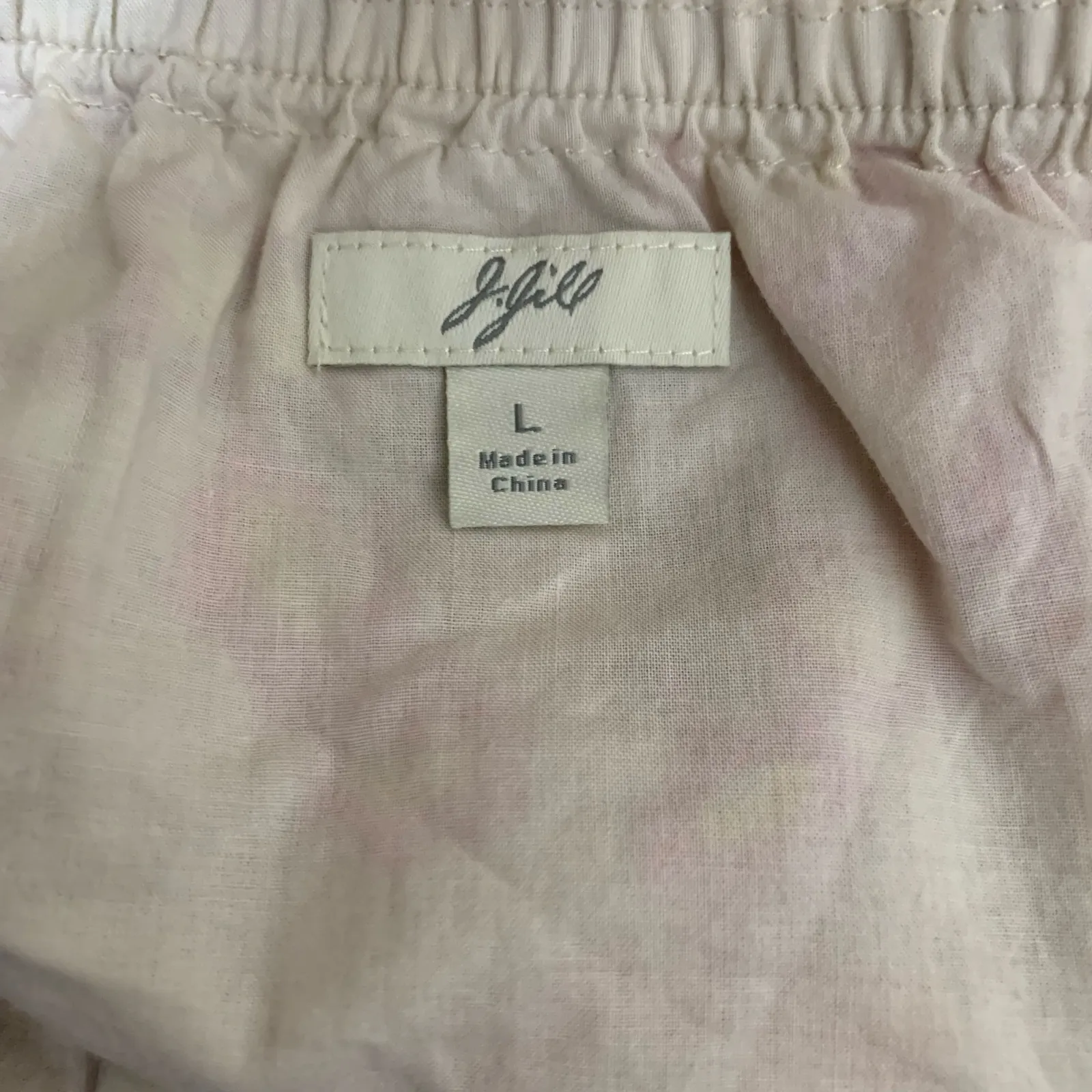 J Jill Retro Multi Color Orange Pink Floral Eyelet Scalloped Hem Cotton Skirt L Size L - Image 3