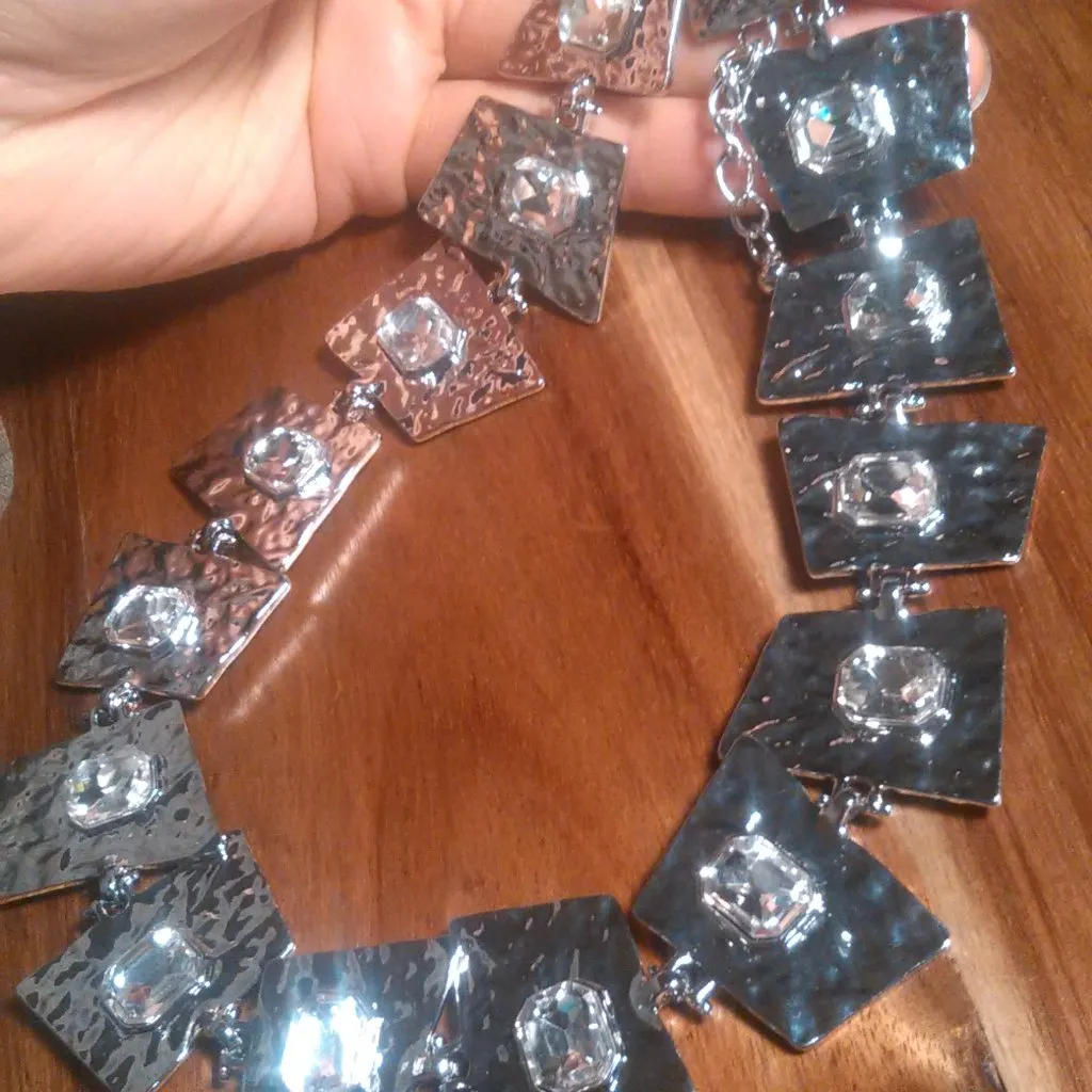 White Austrian Crystal Silvertone Alloy Necklace - Image 12