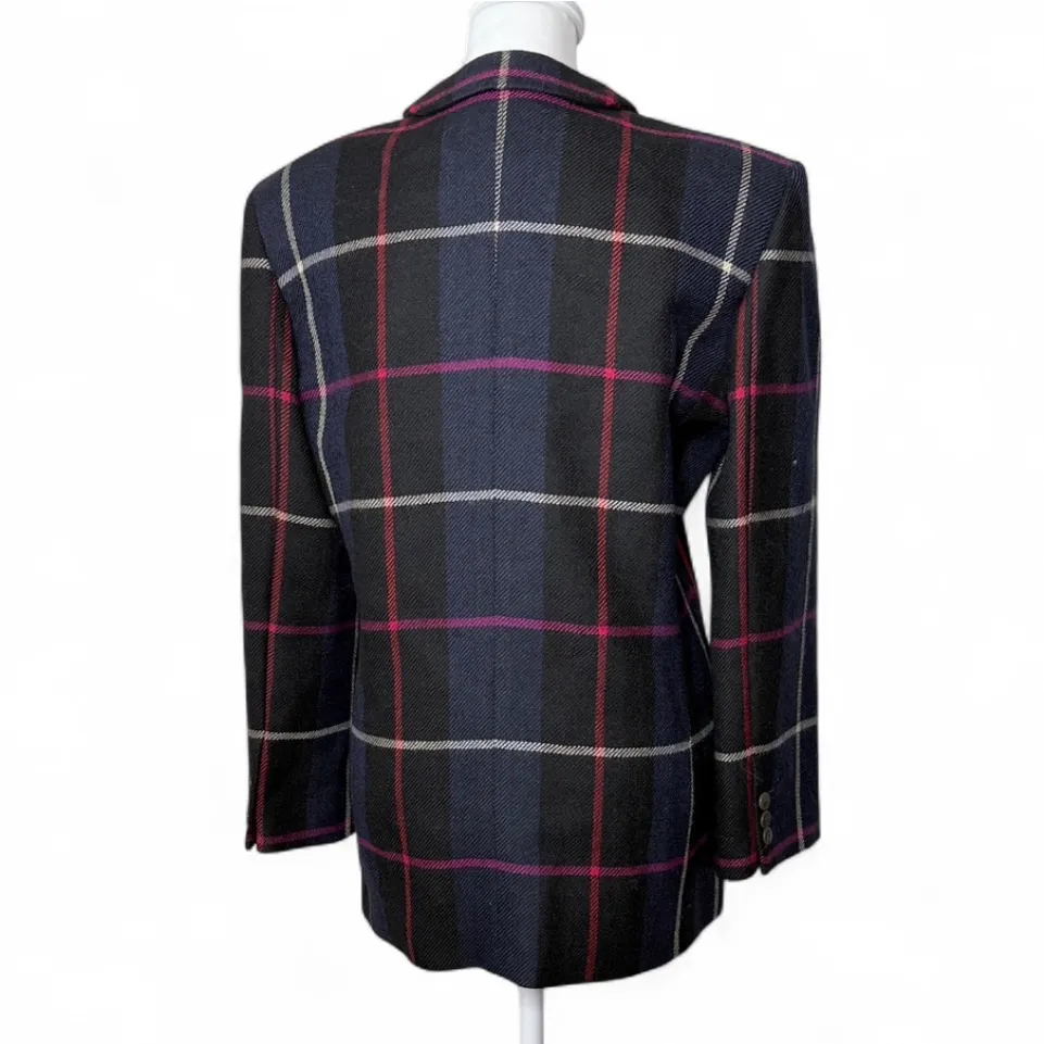 Vintage Giorgio Armani Plaid Wool Blazer - Image 3