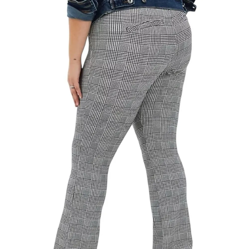 Torrid Pants Ponte Knit Stretch Mid Rise Bootcut Black Plaid Women Plus Size 18 - Image 2