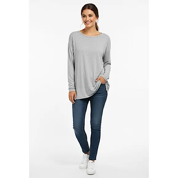INC Heather Grey Tunic with Peplum Hem Large - Image 9