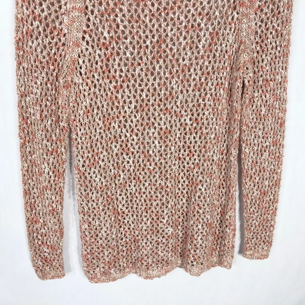 Lafayette 148 New York Size Medium Sweater Pullover Linen Tan Orange‎ Net 1552 - Image 4