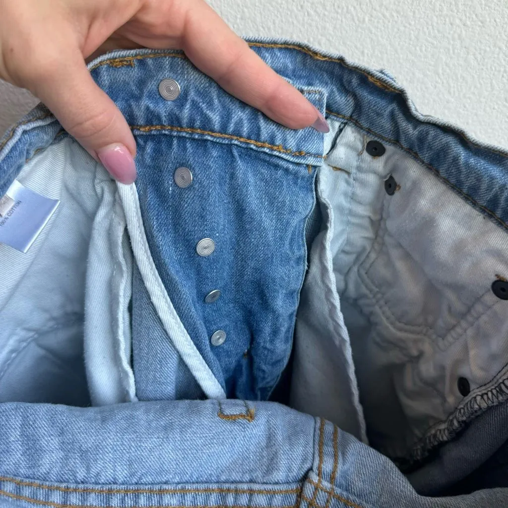 MONSE Deconstructed Asymmetrical Light Solid Wash Relaxed Baggy Jeans Size 25 Blue - Image 12