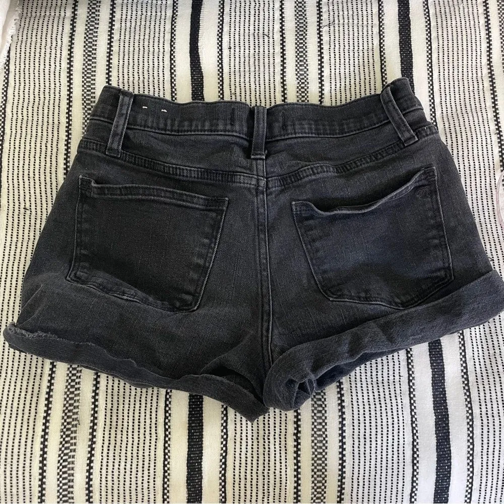 Madewell High Rise Jean Shorts 24 Black Relaxed Fit Denim Jorts Grunge‎ 90s Y2K - Image 4