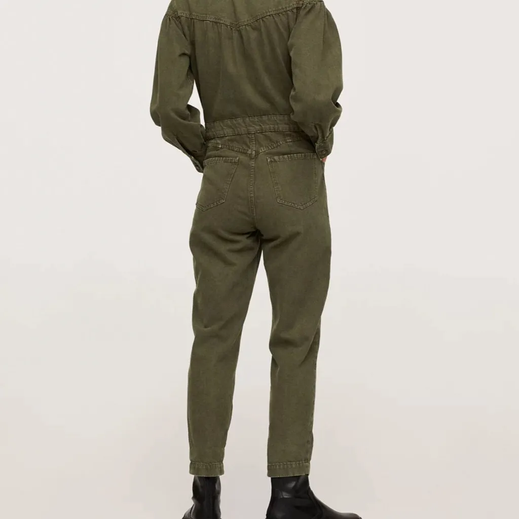 Mango  Women's Long Denim Jumpsuit - Image 3