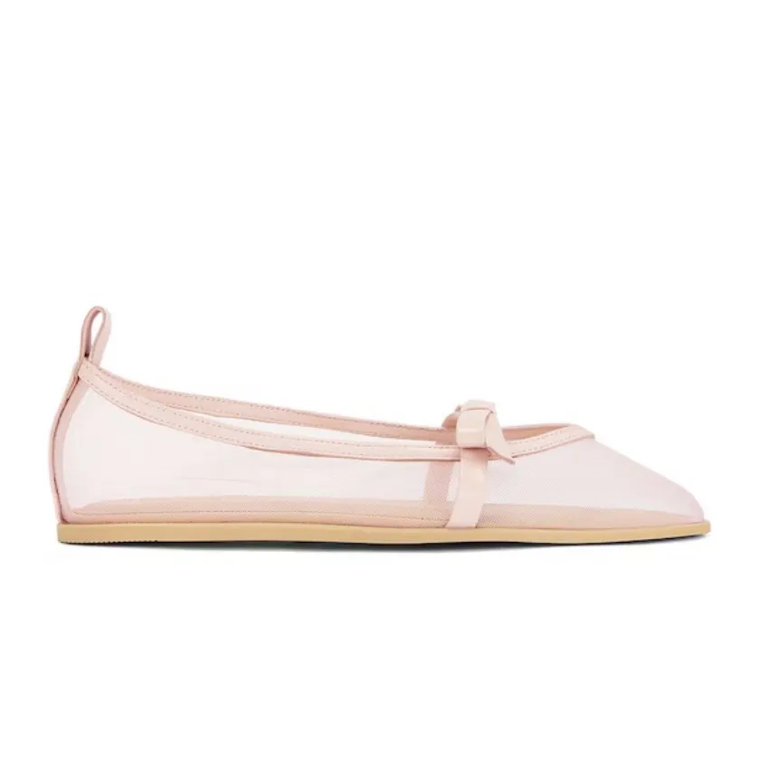 Free People Mesh Mania Bow Flat in Cloud Pink Ballerina Flats Balletcore 10 - Image 2
