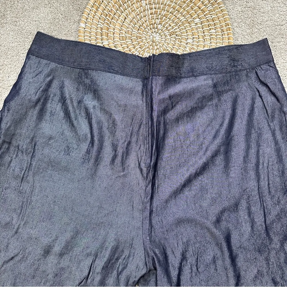 Unique Vintage Women’s Chambray High Rise Pants Cropped Capri Blue Plus Size 5X - Image 6