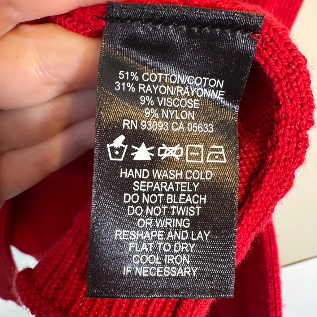 Nic & Zoe Red Knit Cardigan Sweater Womens XL Shawl Collar Preppy Casual Fall - Image 6