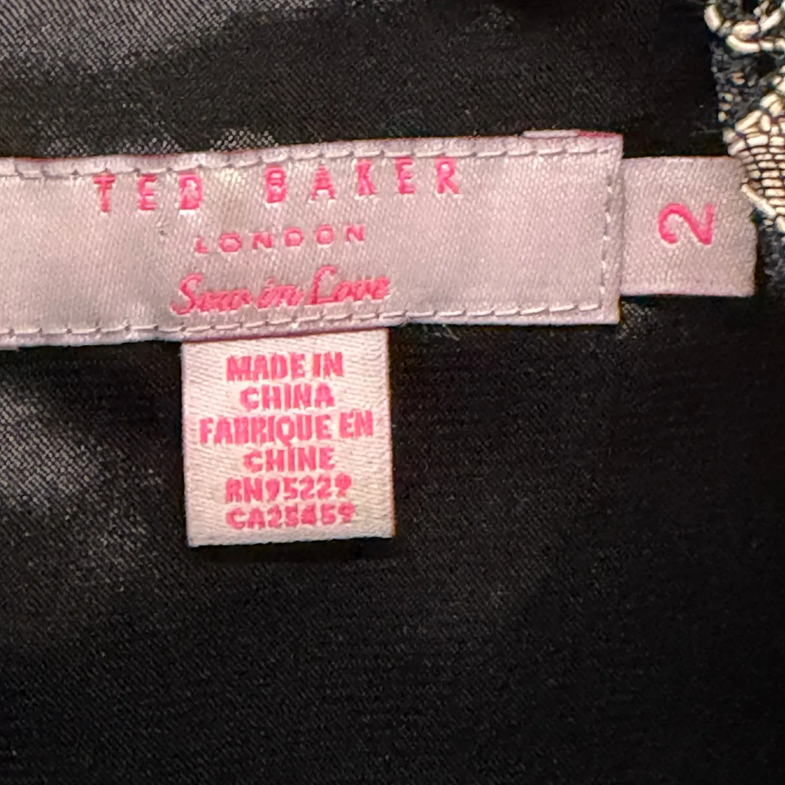 Ted Baker Elke Lace Shift Dress Womens 6 Black Gold Dark Romantic Chic Feminine - Image 12