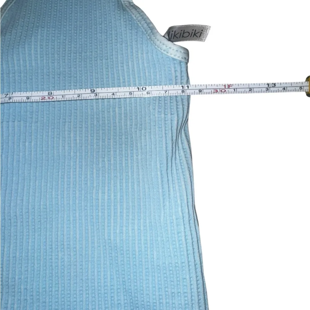 All in Motion Blue Ribbed Crop Tank Top - Image 3