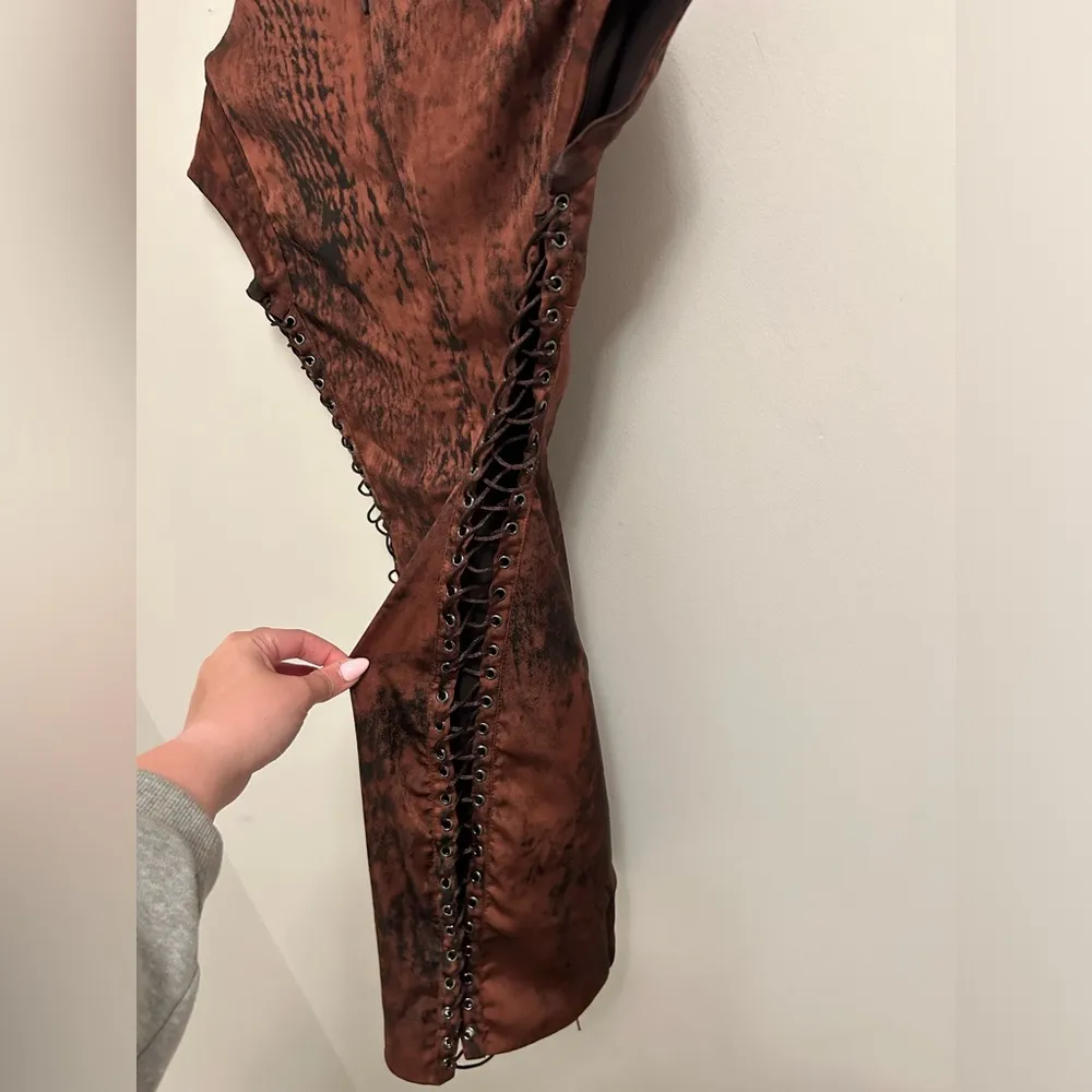 Daphne Cord Up Laced Mini Dress size XS - Image 4