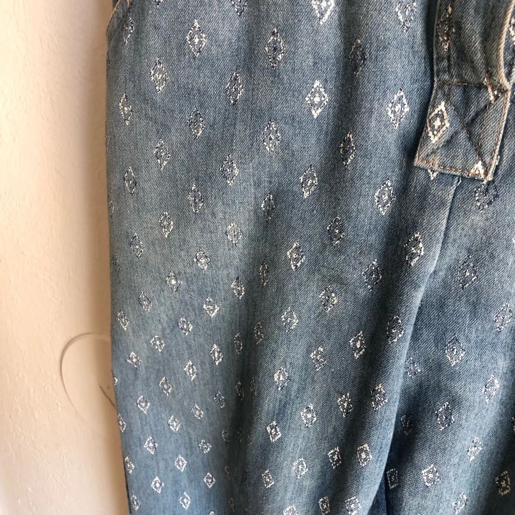 Denim Jumpsuit 80s vintage rockabilly coveralls workwear western country Blue Size 6 - Image 9