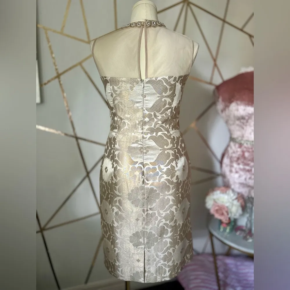 Maggy London Metallic Floral Midi Dress - Image 6