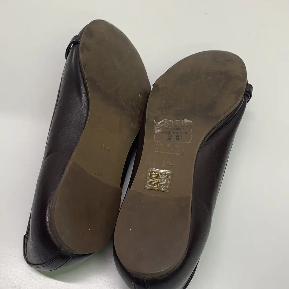 Hunter Dex Ballet Flat Slip On Shoes  Dark Brown Leather Bow Size 37.5 | 7.5 - Image 10