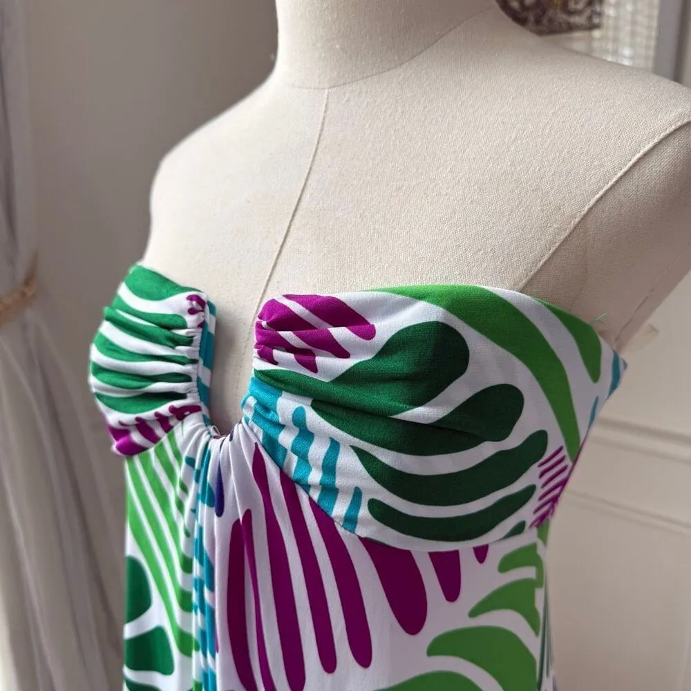 Rubber Ducky Productions Strapless Jersey Maxi Dress $267 S Blue - Image 4