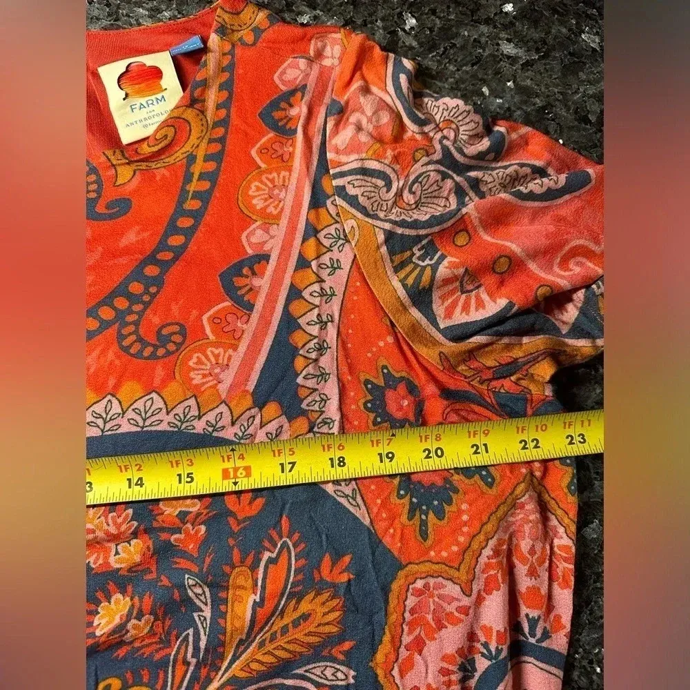 Anthropologie Farm Rio Orange Tropical Giannina Knit Midi Dress Plus Size 1X - Image 12