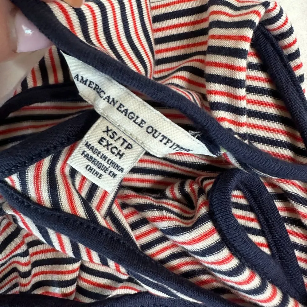 American Eagle Red/White/Blue Striped Tank Dress Women's XS - Image 7