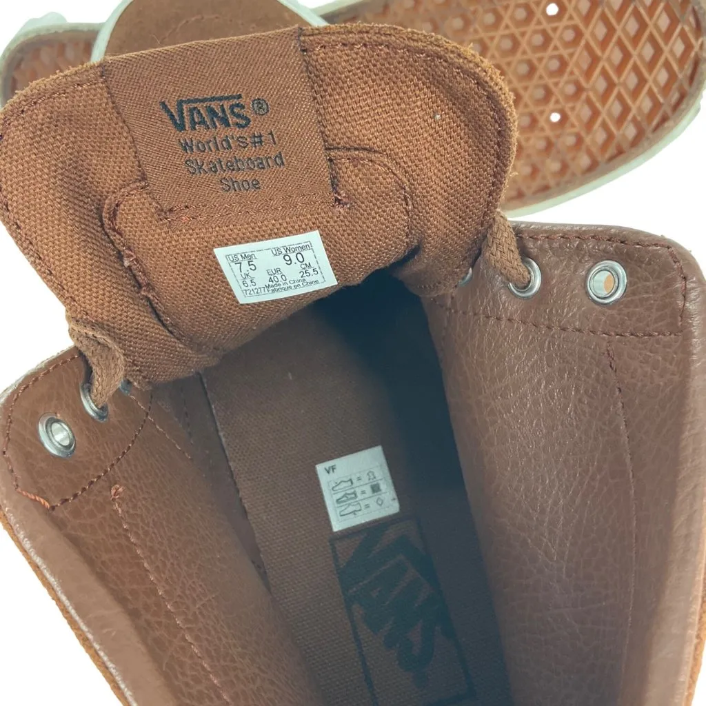 Vans Brown Suede Fringe High Top Skate Shoes women’s  9  men’s 7.5 boho festival - Image 6