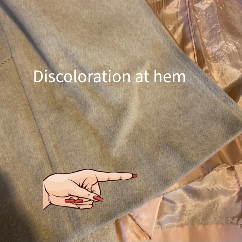 VINTAGE 1980'S PRIME SOURCE NY BEIGE & CREAM WOOL & RABBIT FUR COLLAR COAT (L) Size L - Image 10