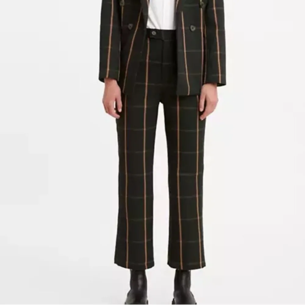 Levi's Math Club Flare High Waisted Trouser Pant Black Bonnie‎ Plaid 27 X 29 - Image 2